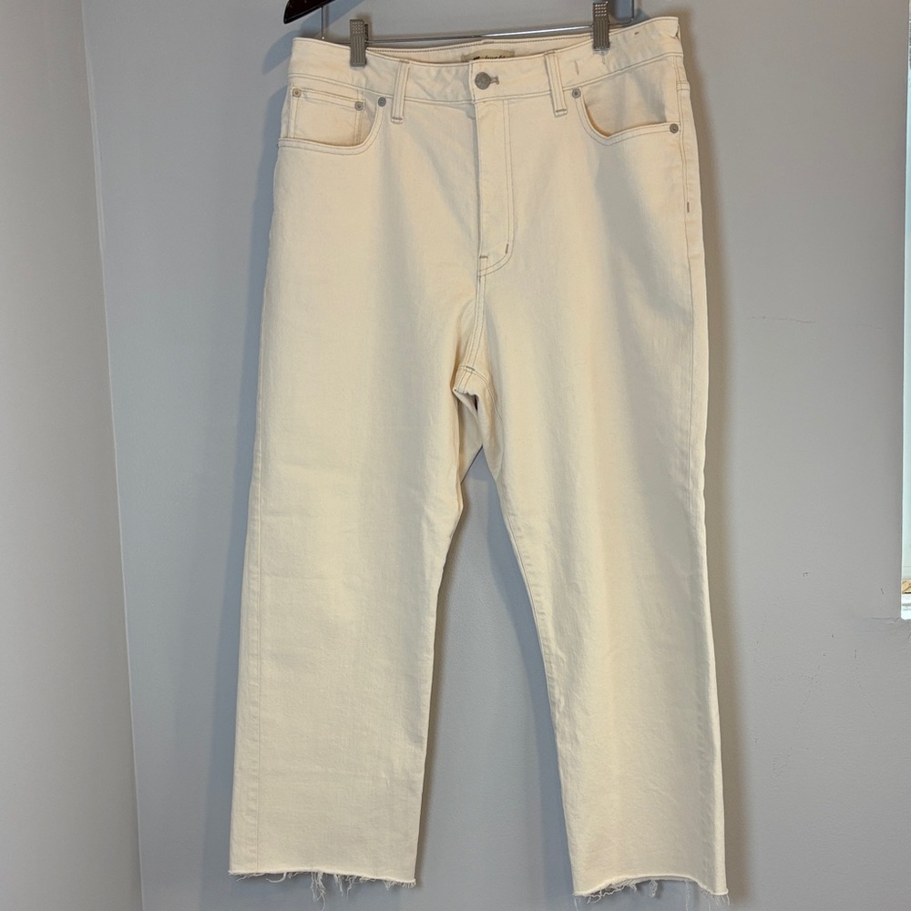 Madewell Curvy 90s Straight Waist 32 raw edge hem Crop - Picture 2 of 14